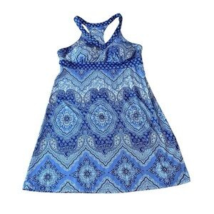 ZX Outdoor Lifestyle Blue Patterned Sleeveless Dress Size Large